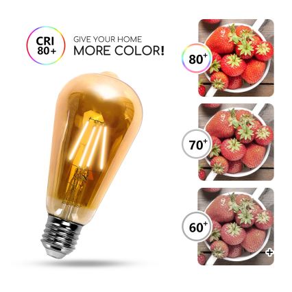 LED glödlampa ST64 E27/8W/230V 2200K - Aigostar