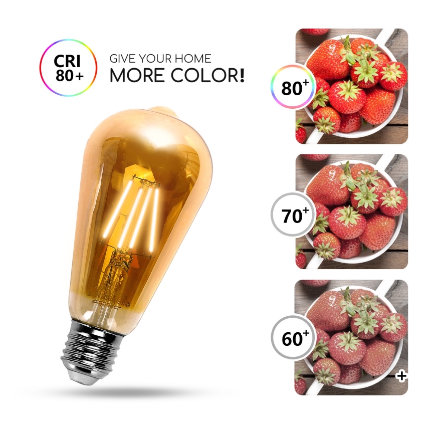 LED glödlampa ST64 E27/8W/230V 2200K - Aigostar