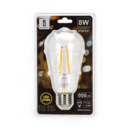 LED glödlampa ST64 E27/8W/230V 2700K - Aigostar