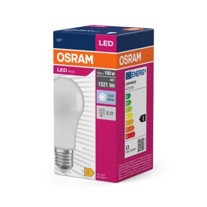 LED glödlampa VALUE A100 E27/13W/230V 4000K - Osram