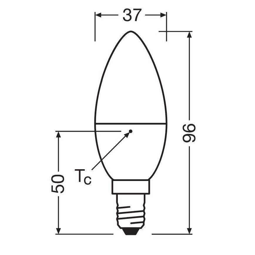 LED glödlampa VALUE B40 E14/4,9W/230V 6500K - Osram