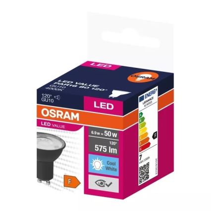 LED glödlampa VALUE PAR16 GU10/6,9W/230V 4000K 120° svart - Ledvance