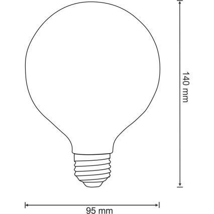 LED glödlampa VINTAGE AMBER G95 E27/4W/230V 2700K
