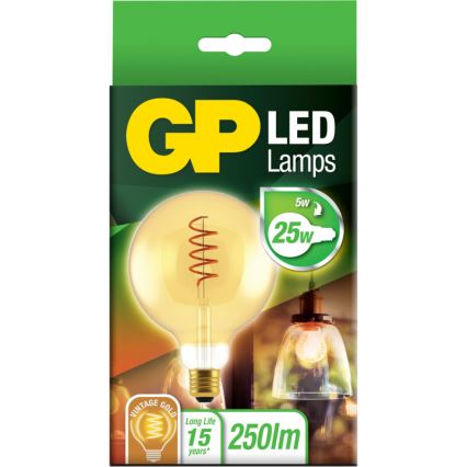 LED glödlampa VINTAGE G125 E27/5W/230V 2000K - GP