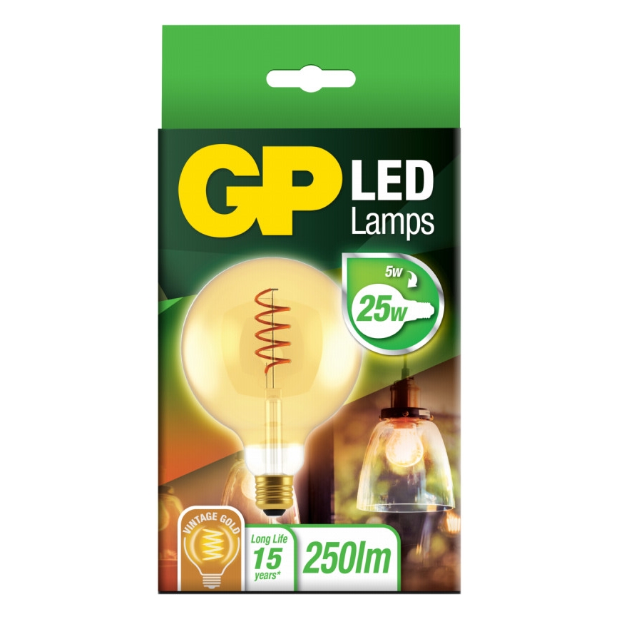 LED glödlampa VINTAGE G125 E27/5W/230V 2000K - GP
