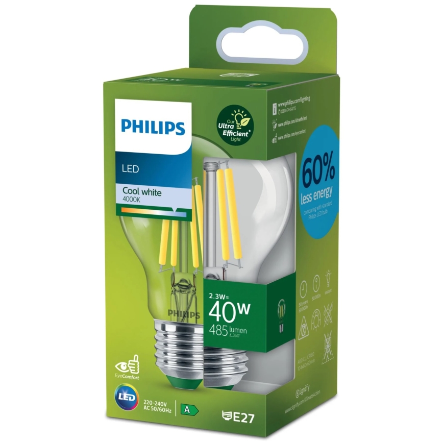 LED glödlampa VINTAGE Philips A60 E27/2,3W/230V 4000K