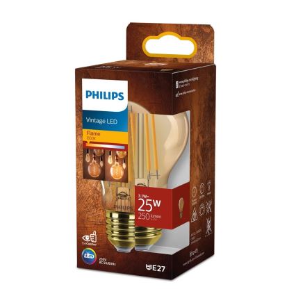 LED glödlampa VINTAGE Philips A60 E27/3,1W/230V 1800K