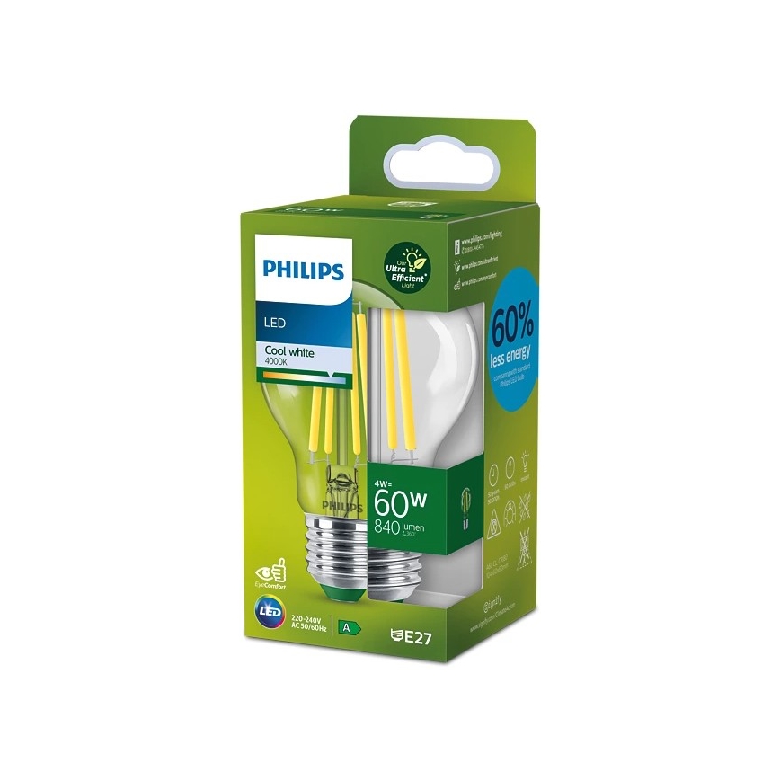 LED glödlampa VINTAGE Philips A60 E27/4W/230V 4000K