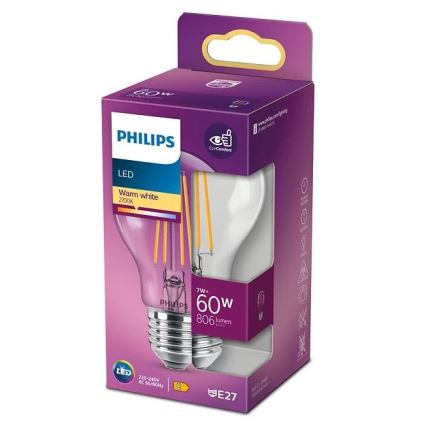 LED glödlampa VINTAGE Philips A60 E27/7W/230V 2700K