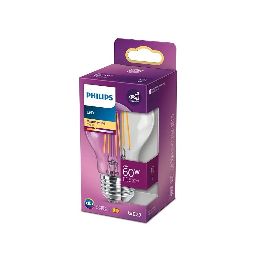 LED glödlampa VINTAGE Philips A60 E27/7W/230V 2700K