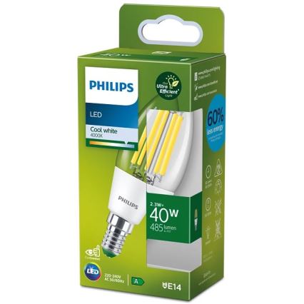 LED glödlampa VINTAGE Philips B35 E14/2,3W/230V 4000K