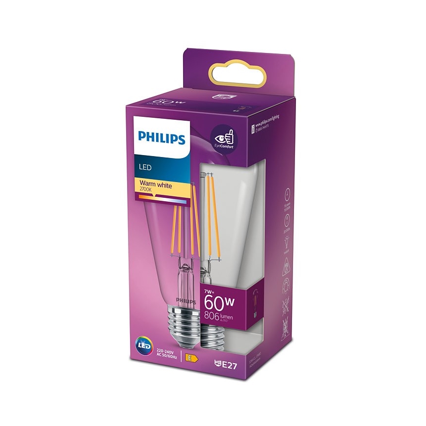 LED Glödlampa VINTAGE Philips ST64 E27/7W/230V 2700K