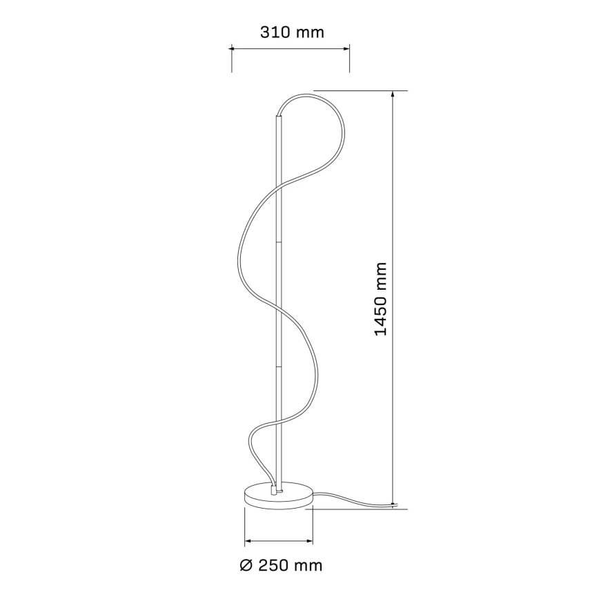 LED golvlampa EMMA LED/36W/230V svart