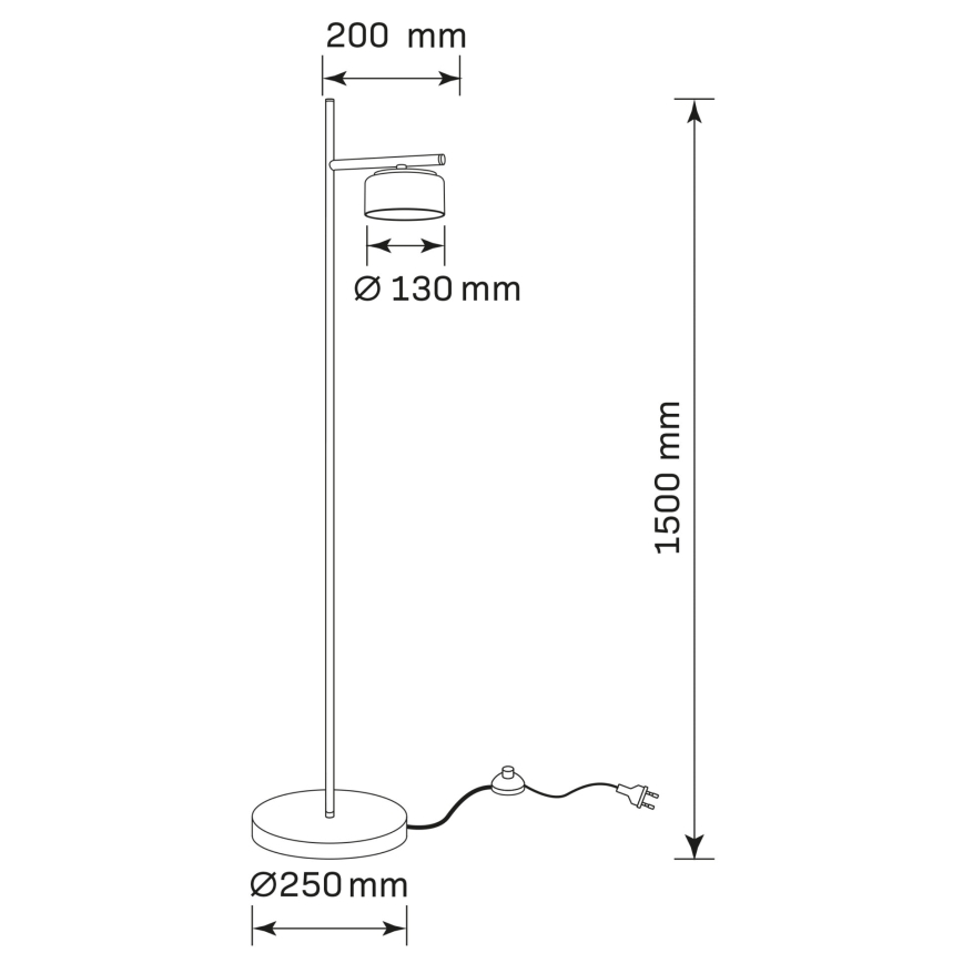 LED-golvlampa OFELIA 1xGX53/6W/230V svart/rökfärgad