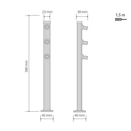 LED Golvlampa PICCO 3xLED/5,4W/500mA