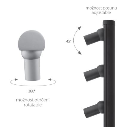 LED Golvlampa PICCO 3xLED/5,4W/500mA