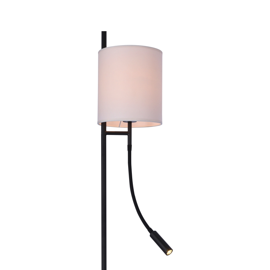 LED golvlampa TOKYO 1xE27/40W/230V + LED/3W svart/vit