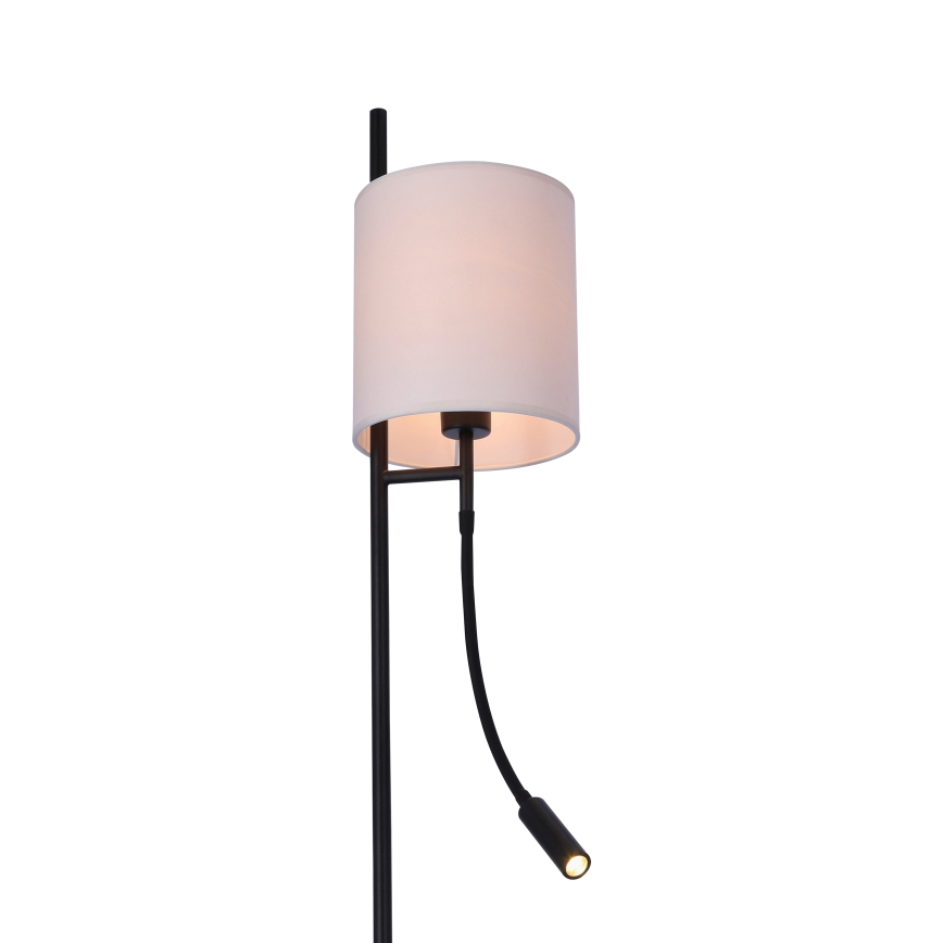 LED golvlampa TOKYO 1xE27/40W/230V + LED/3W svart/vit