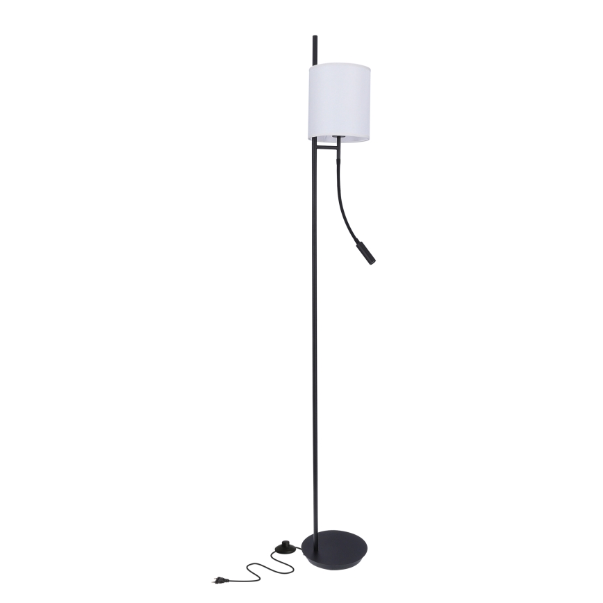 LED golvlampa TOKYO 1xE27/40W/230V + LED/3W svart/vit