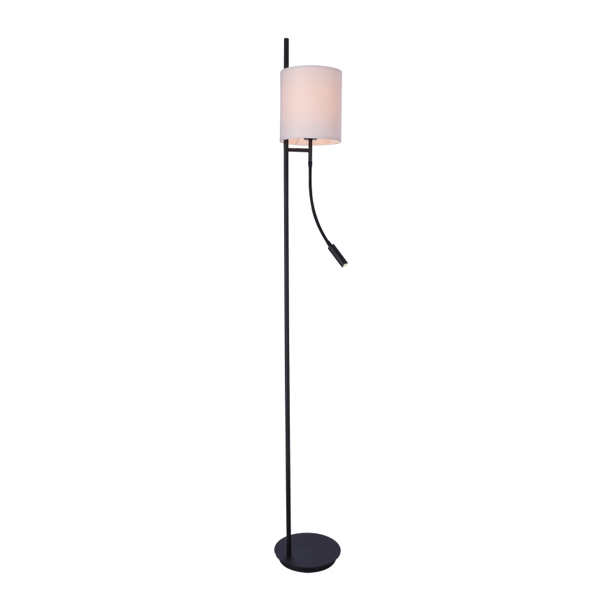 LED golvlampa TOKYO 1xE27/40W/230V + LED/3W svart/vit