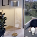 LED-golvlampa TUNJA 1xE27/20W/230V Ø 30 cm guld/grå
