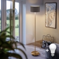 LED-golvlampa TUNJA 1xE27/20W/230V Ø 30 cm guld/taupe