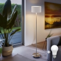 LED-golvlampa TUNJA 1xE27/20W/230V Ø 30 cm matt krom/vit