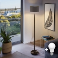 LED-golvlampa TUNJA 1xE27/20W/230V Ø 30 cm svart/brun