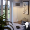 LED golvlampa TUNJA 1xE27/20W/230V Ø 30 cm svart/taupe