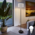 LED golvlampa TUNJA 1xE27/20W/230V Ø 30 cm svart/vit