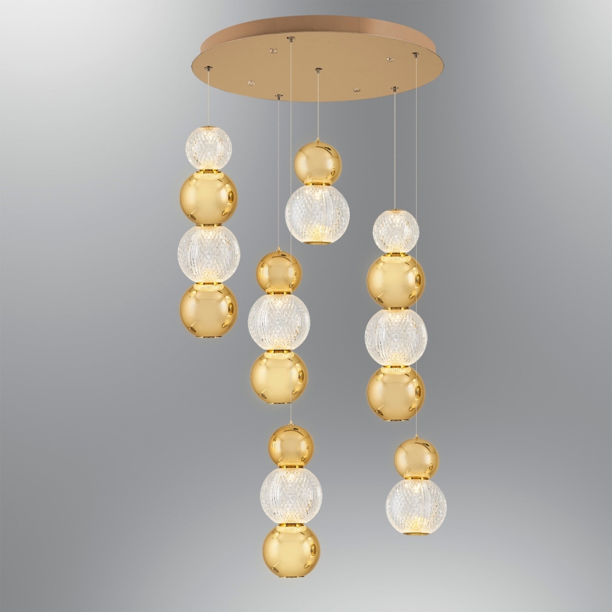 LED hängande lampa CREMONA LED/34W/230V 3000K gyllene