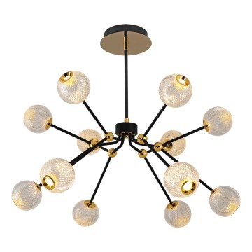 LED Hängande Lampa GELA 12xLED/5W/230V 3000K svart/guld
