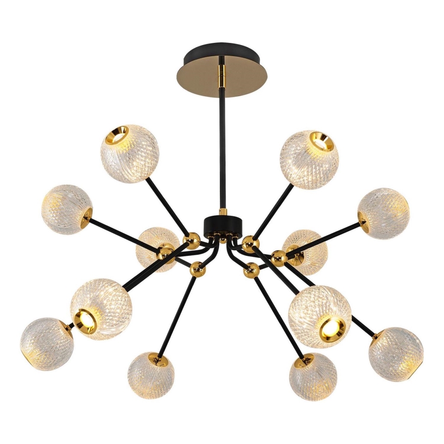 LED Hängande Lampa GELA 12xLED/5W/230V 3000K svart/guld