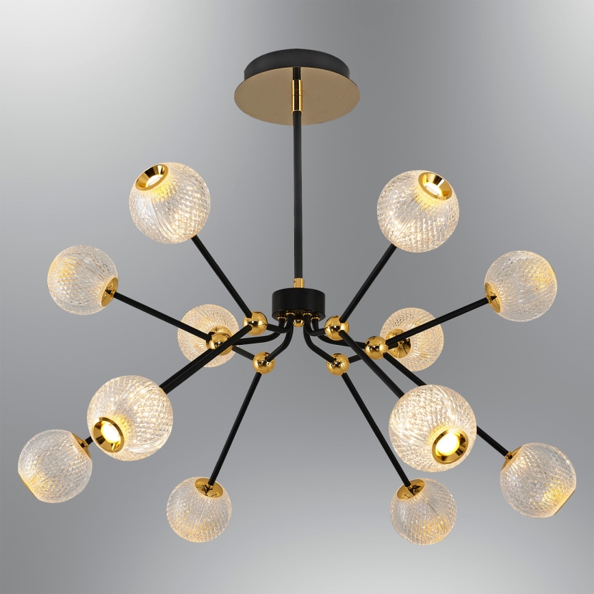 LED Hängande Lampa GELA 12xLED/5W/230V 3000K svart/guld