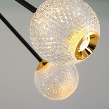 LED Hängande Lampa GELA 12xLED/5W/230V 3000K svart/guld