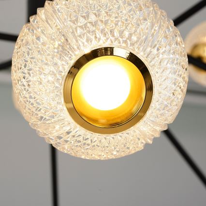 LED Hängande Lampa GELA 12xLED/5W/230V 3000K svart/guld
