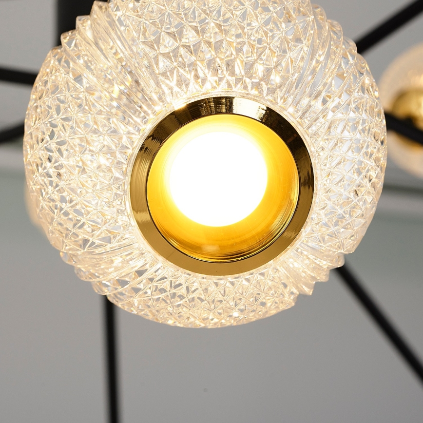 LED Hängande Lampa GELA 12xLED/5W/230V 3000K svart/guld