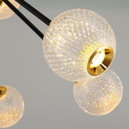 LED Hängande Lampa GELA 12xLED/5W/230V 3000K svart/guld