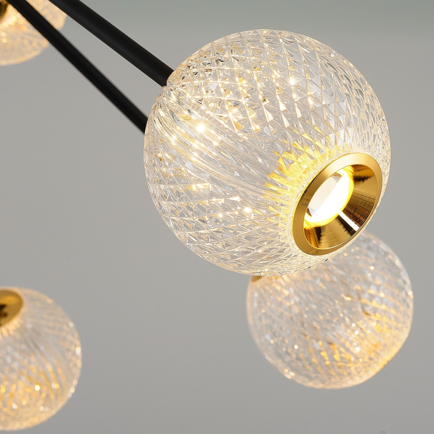 LED Hängande Lampa GELA 12xLED/5W/230V 3000K svart/guld