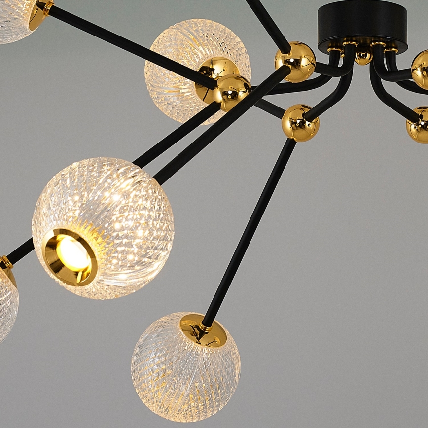 LED Hängande Lampa GELA 12xLED/5W/230V 3000K svart/guld