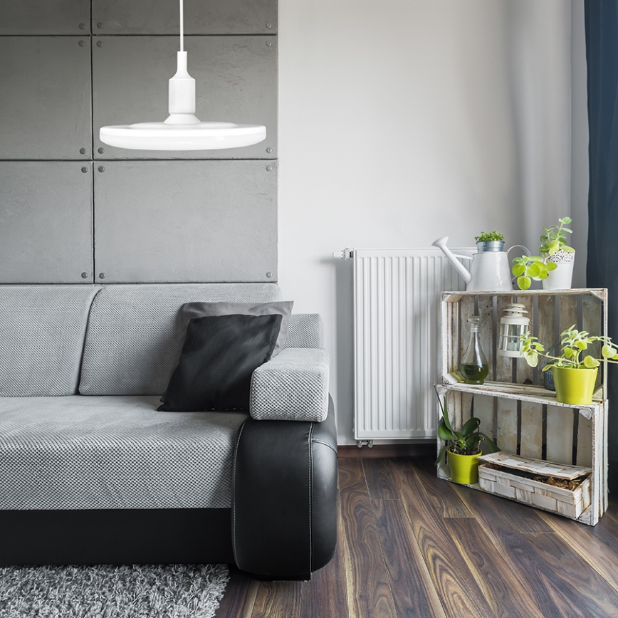 LED Hängande lampa KIKI 1xE27/10W/230V vit