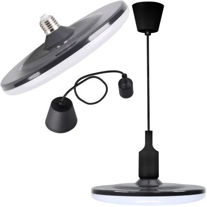 LED Hängande lampa KIKI 1xE27/15W/230V svart
