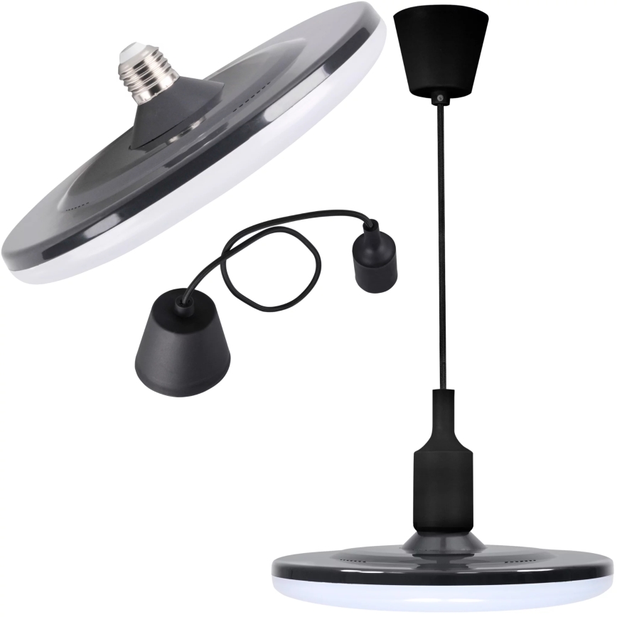LED Hängande lampa KIKI 1xE27/15W/230V svart