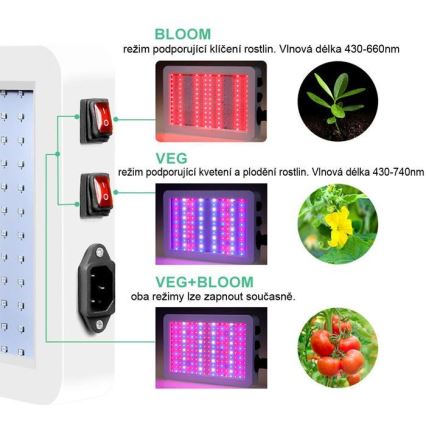 LED Hängande ljus för växande växter LED/36W/230V IP44