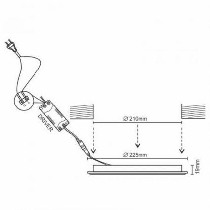 LED Hängande Takbelysning LED/18W/230V 4000K
