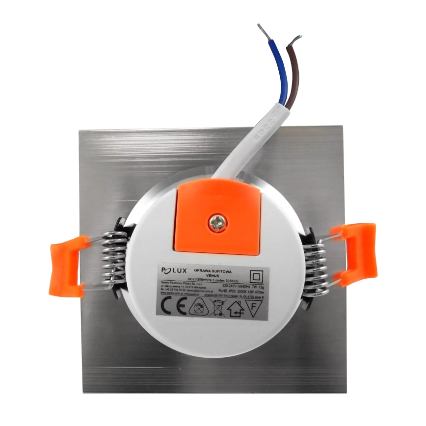 LED Hängande Takbelysning VENUS LED/7W/230V silver kantig