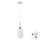 LED-hänglampa HARMA 1xE27/60W/230V, diameter 14 cm, matt krom/vit