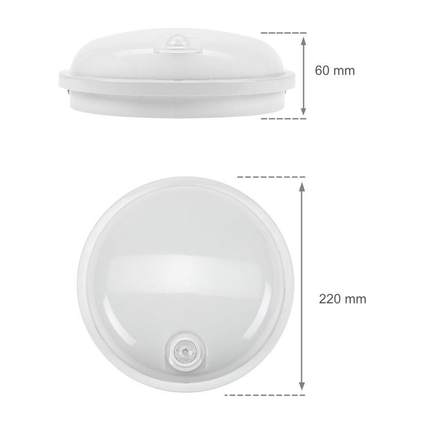 LED Heavy-duty belysning med PIR-sensor LED/20W/230V IP54