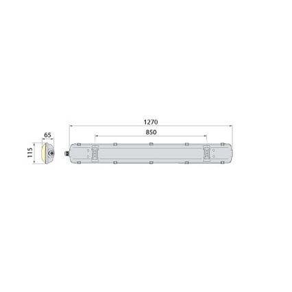 LED Heavy-duty lysrör 2xG13/18W/230V IP65