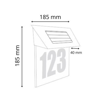 LED husnummer med solceller LED/1,2V 200 mAh IP44